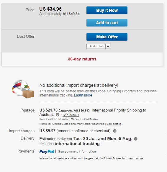 TOPIC RE HOW IS EBAY CALCULATING THE GST ON PURCHASES SENT TO visual data 4